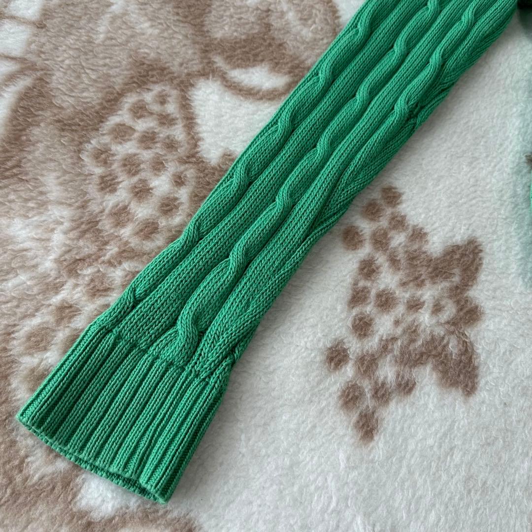 ポロラルフローレン ケーブルニット カーディガン ポニー刺繍 リブ QR LG