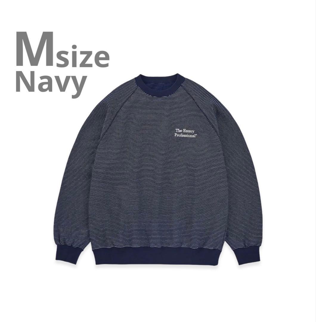 【新品・未使用】ENNOY エンノイ ボーダースウェット 丸首 Mサイズ