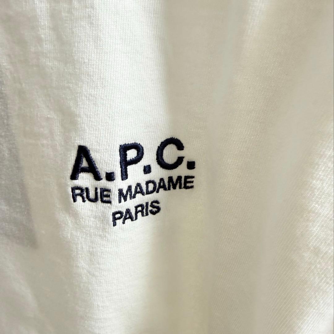 未使用 A.P.C. ホワイト長袖Tシャツ RUE MADAME PARIS