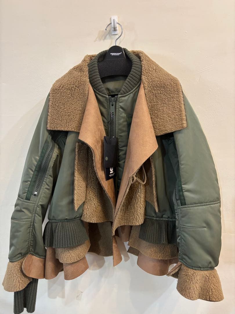UNDERCOVERフェイクムートン切替mix MA-1　ミリタリージャケット