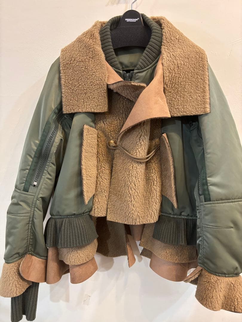 UNDERCOVERフェイクムートン切替mix MA-1　ミリタリージャケット
