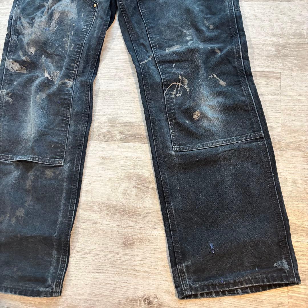 ち*お様 Carhartt B01 米国製 鉄黒フェード ダブルニーペンキ