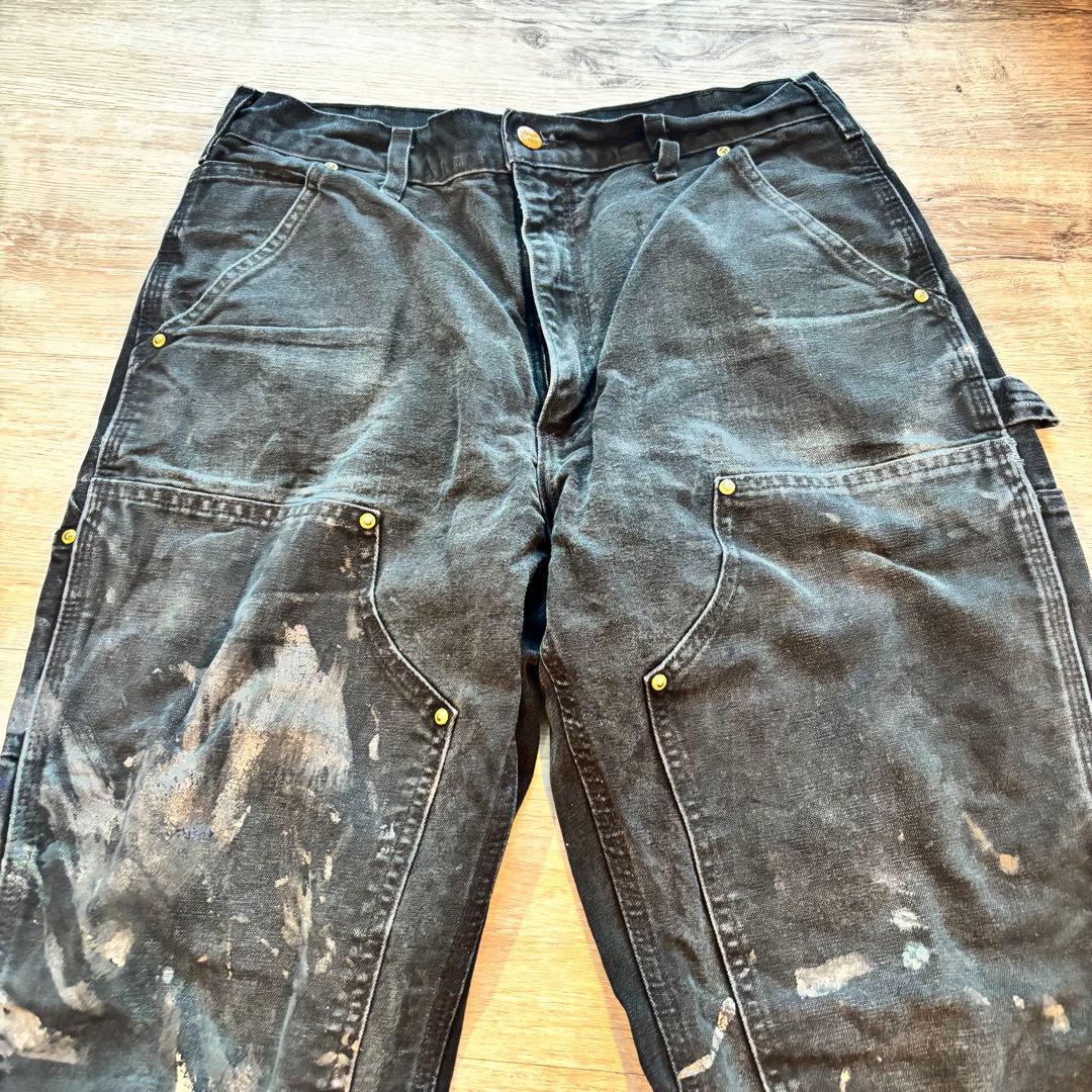 ち*お様 Carhartt B01 米国製 鉄黒フェード ダブルニーペンキ