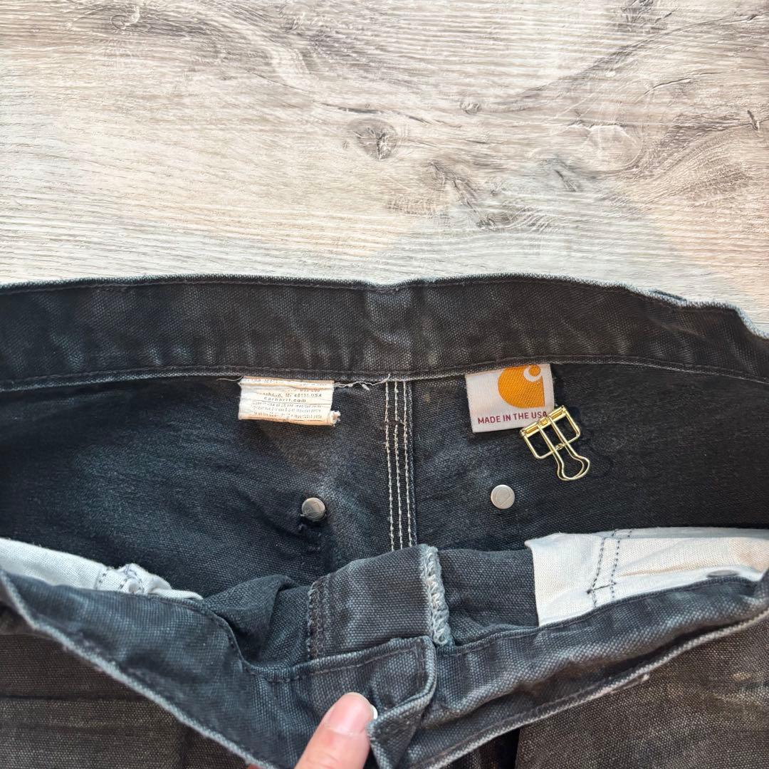 ち*お様 Carhartt B01 米国製 鉄黒フェード ダブルニーペンキ