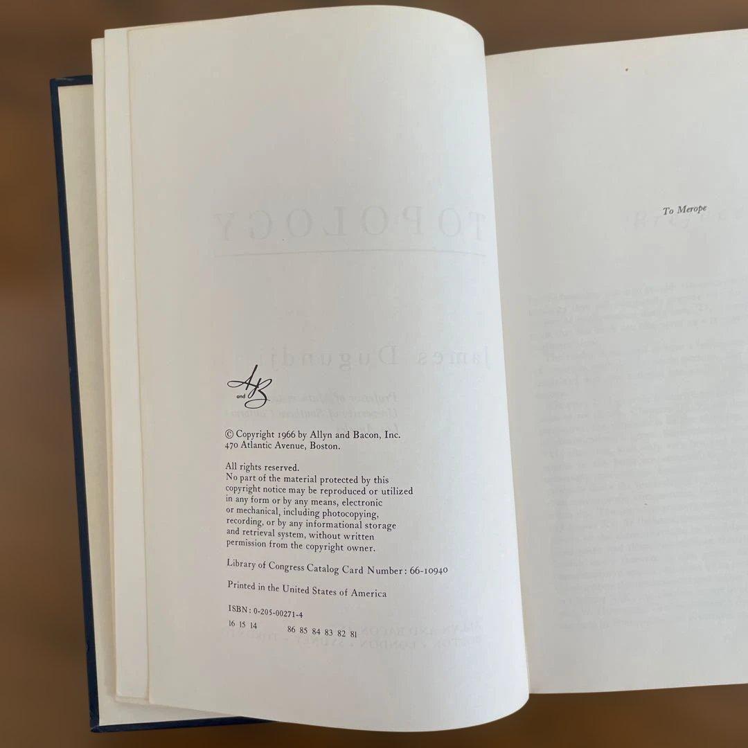 Topology　James Dugundji　ハードカバー