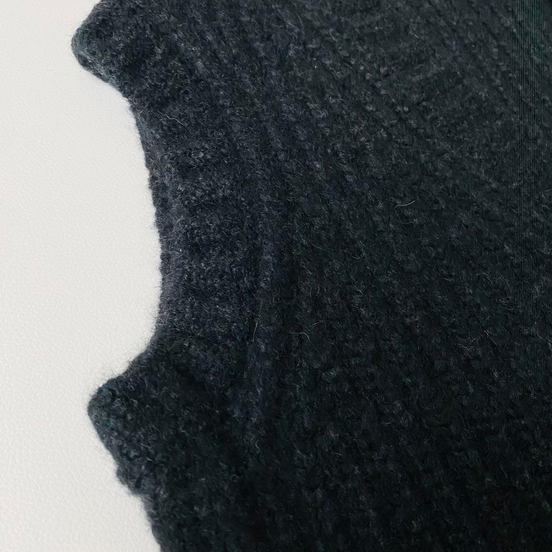 【美品】ドゥロワー　3G畔編み Vネック ニットベスト　ウール　キャメル　2