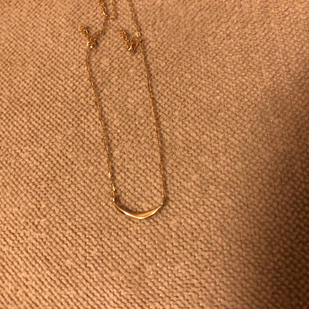 ete K10YG レイヤー クレセントムーン ネックレス