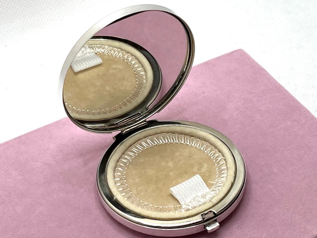 h129 希少　ティファニー　化粧ミラー　鏡　コンパクトミラー　メイク道具