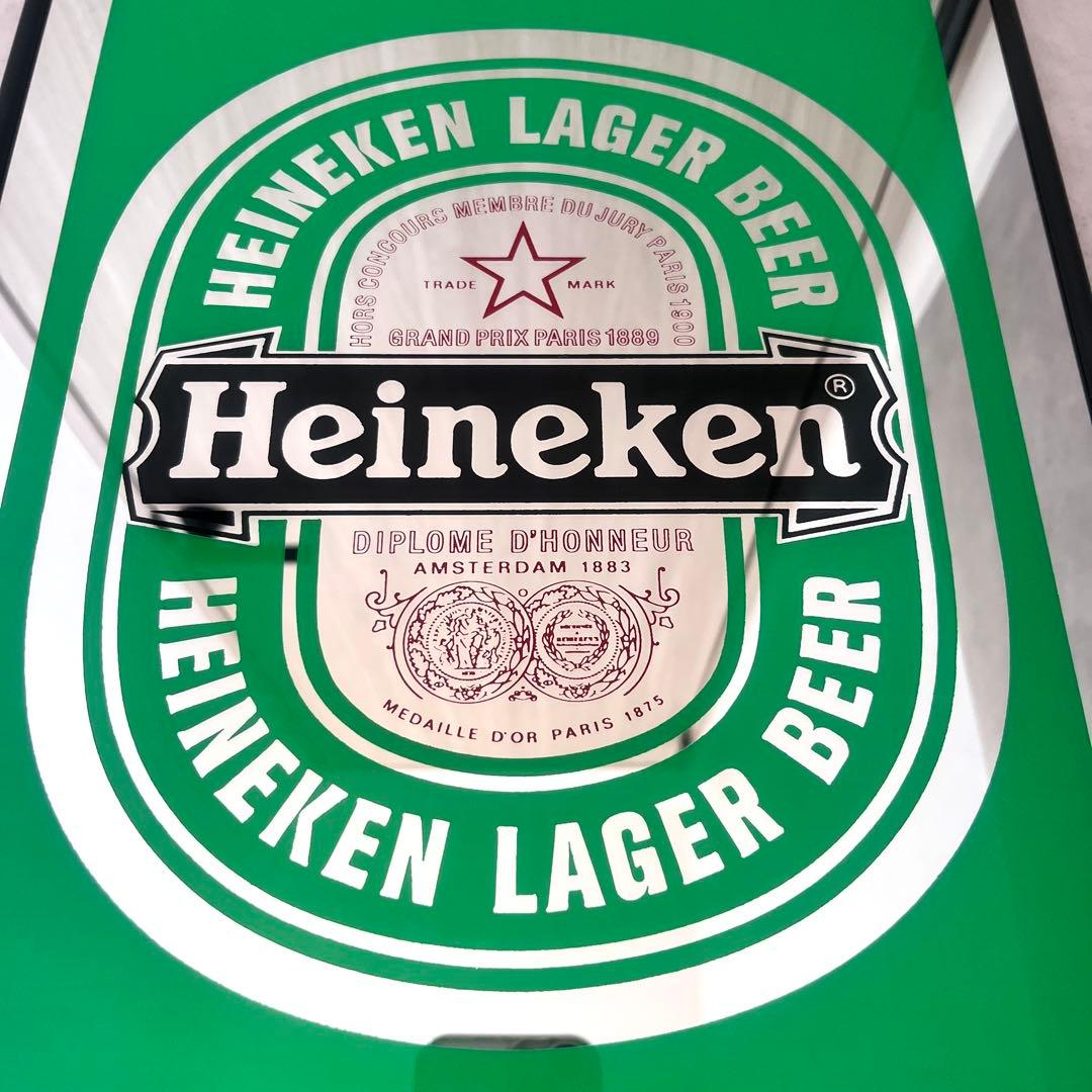 美品　Heineken ハイネケン　パブミラー　ビールロゴ