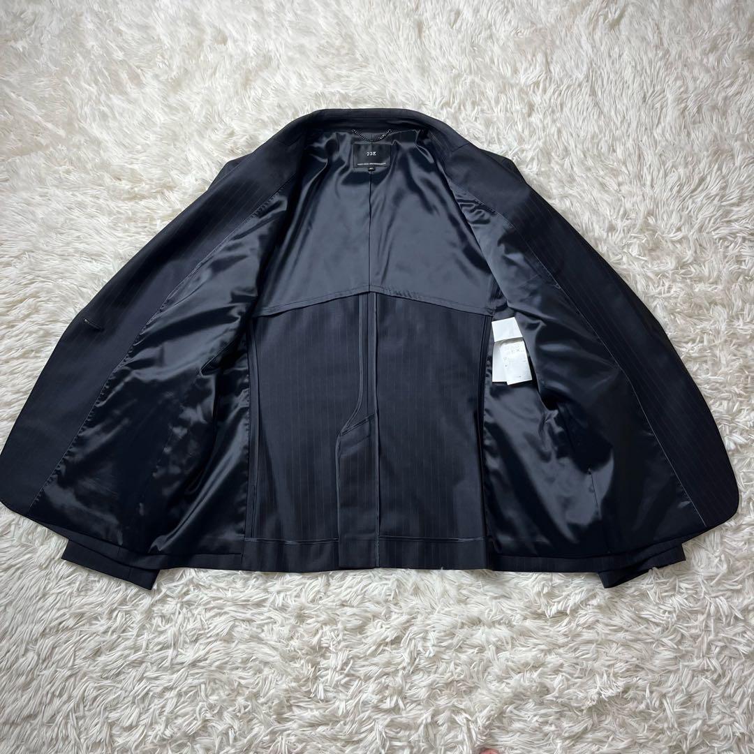 美品　23区　セットアップ　スーツ　スカート　大きいサイズ　44　ストライプ