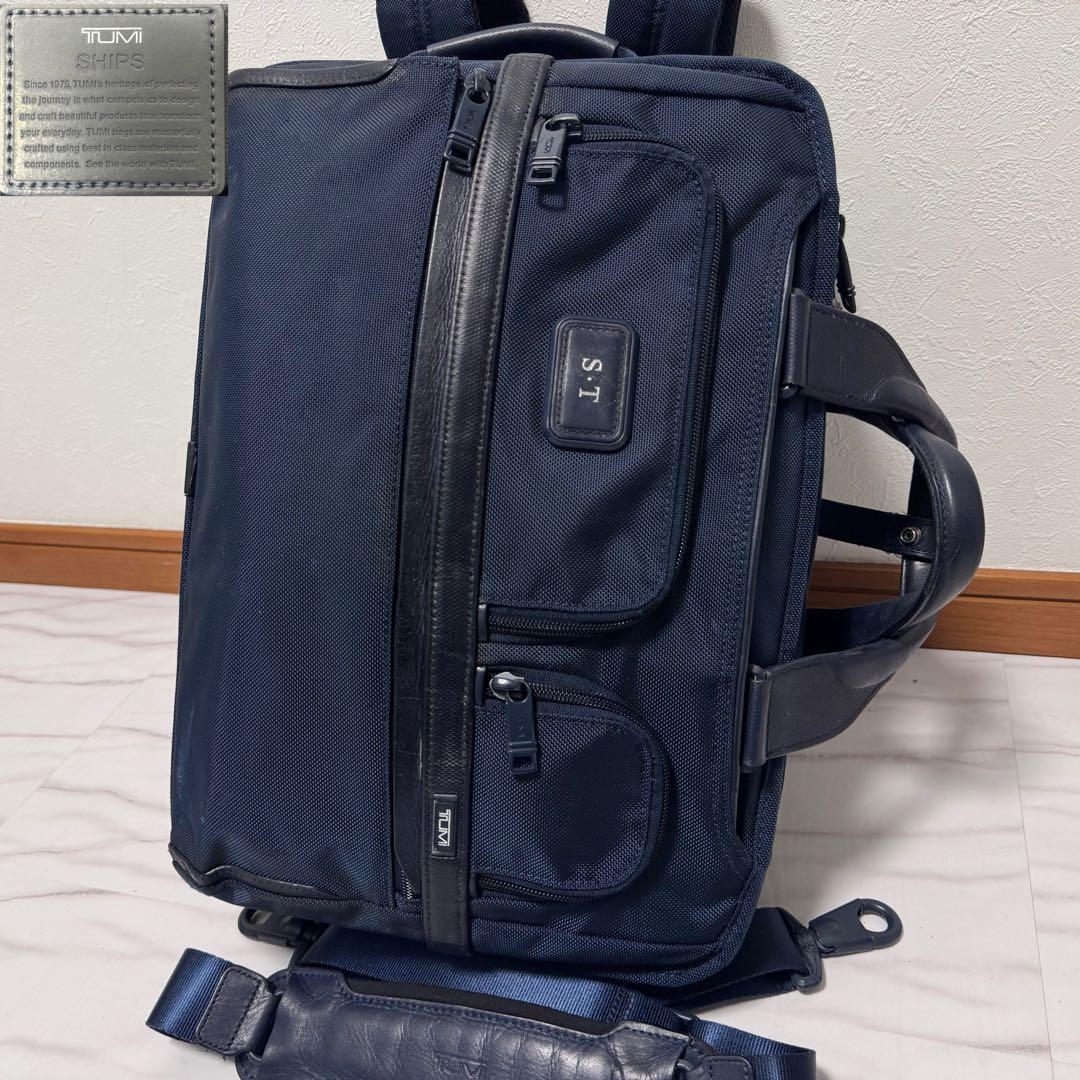 シップス別注✨トゥミ 3way アルファ3 ビジネスバッグ リュック 紺 PC