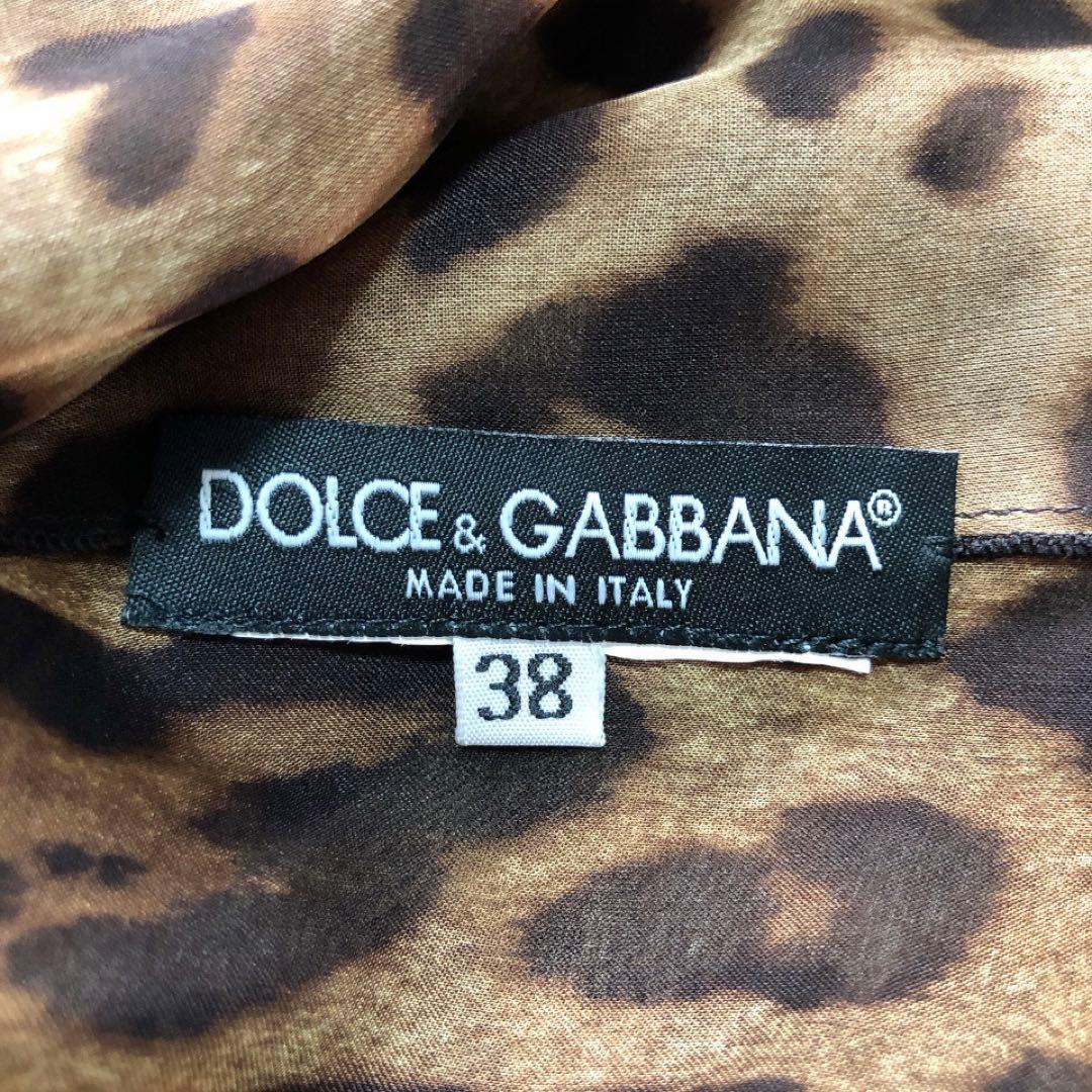 ドルチェアンドガッバーナ*レオパード柄シフォンブラウス　透け感　ヒョウ柄 38