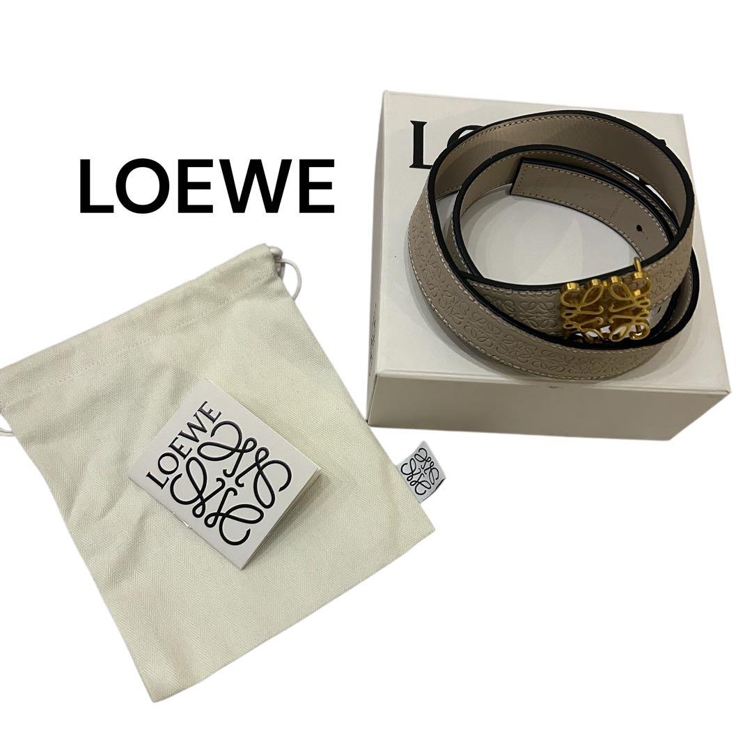 付属品完備 LOEWE エンボス加工 ベルト
