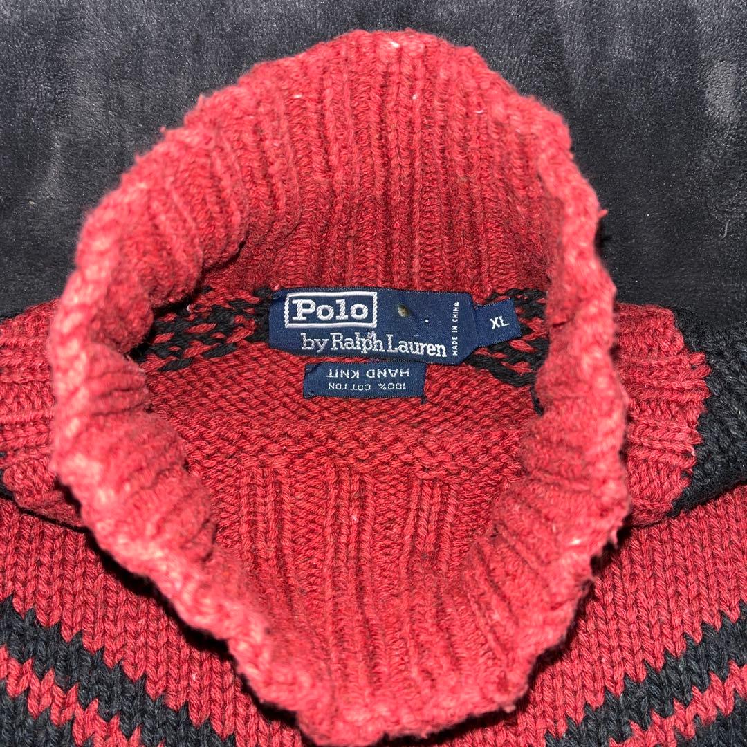 90S ヴィンテージ ポロバイラルフローレン ハンドニット XL ネイティブ柄