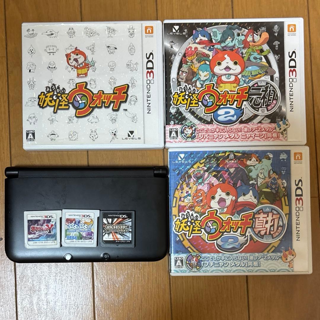 Nintendo3DSLL本体/妖怪ウォッチ、ポケモン他ソフト付属