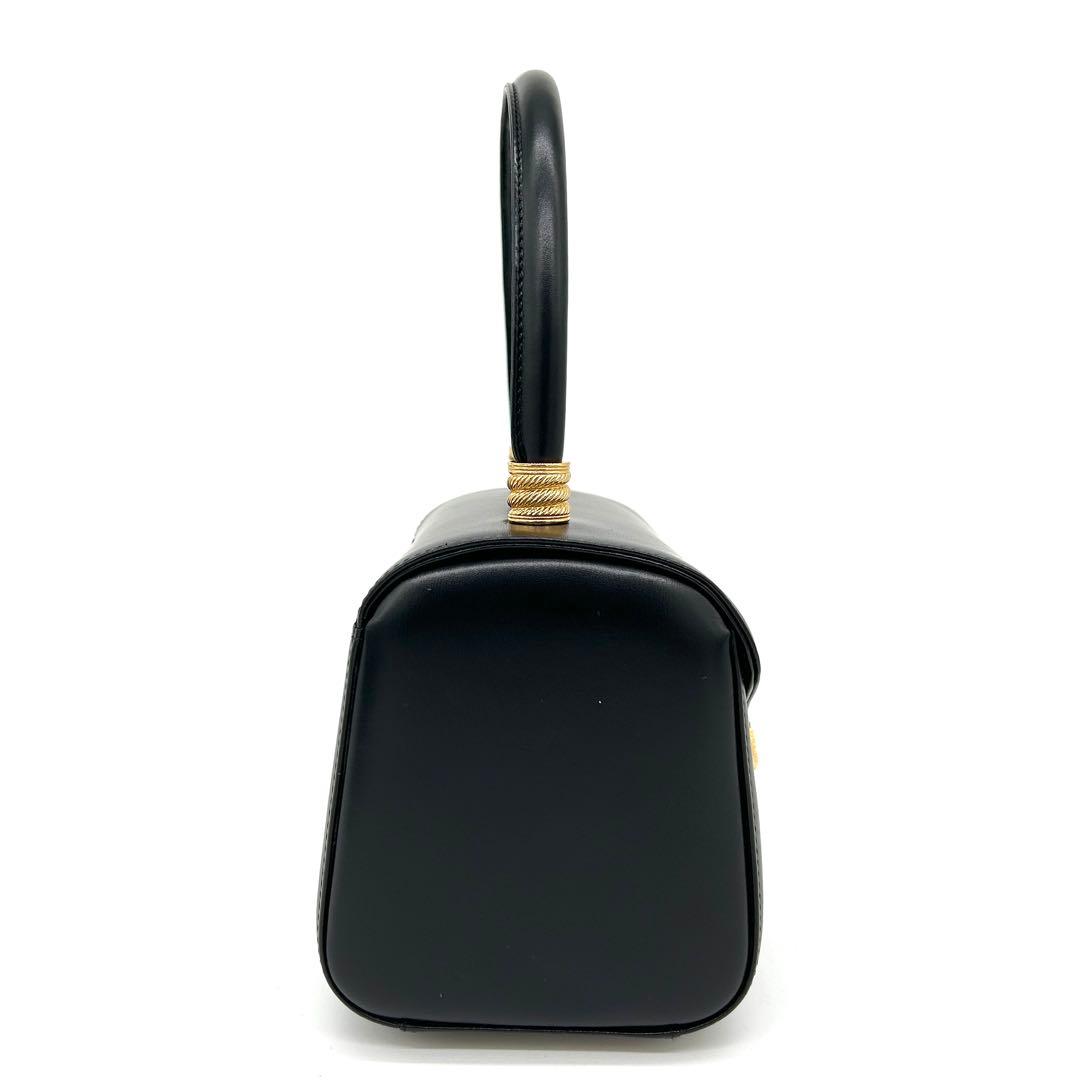 濱野皮革工藝 hamano ハンドバッグ フォーマルバッグ ブラック 黒　レザー