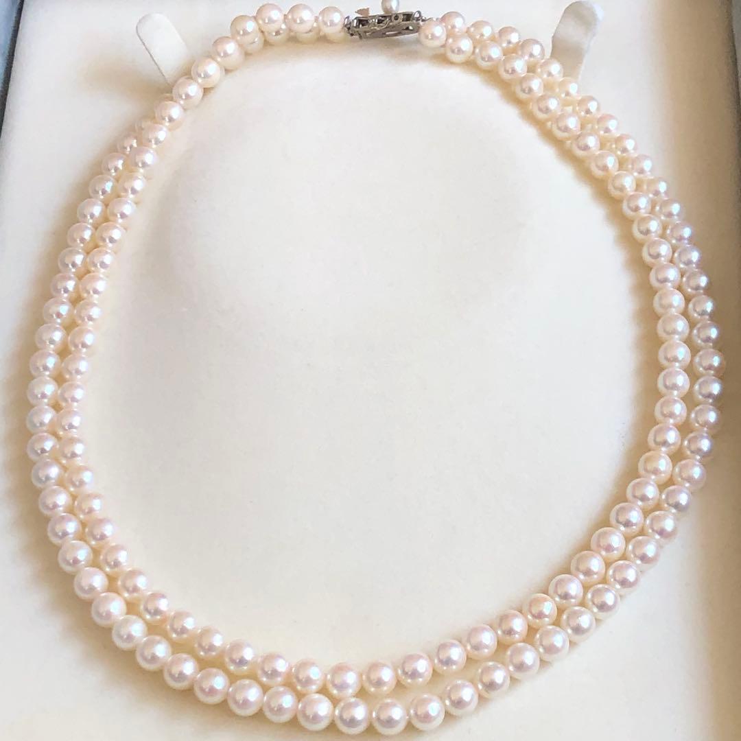 アコヤ真珠 2連 ネックレス