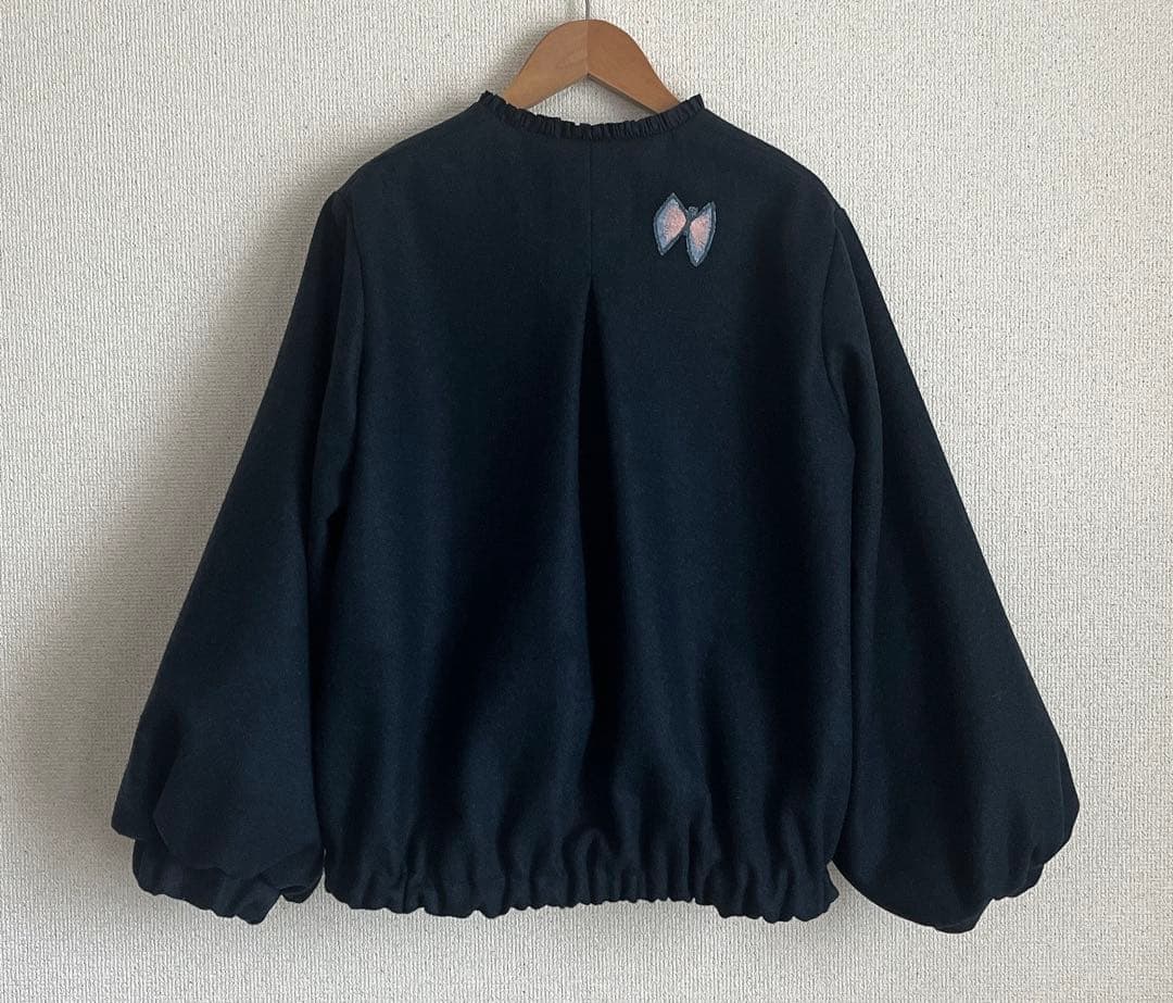 ミナペルホネン　sky flower 薄手ウール　総裏　ブルゾン　ハンドメイド