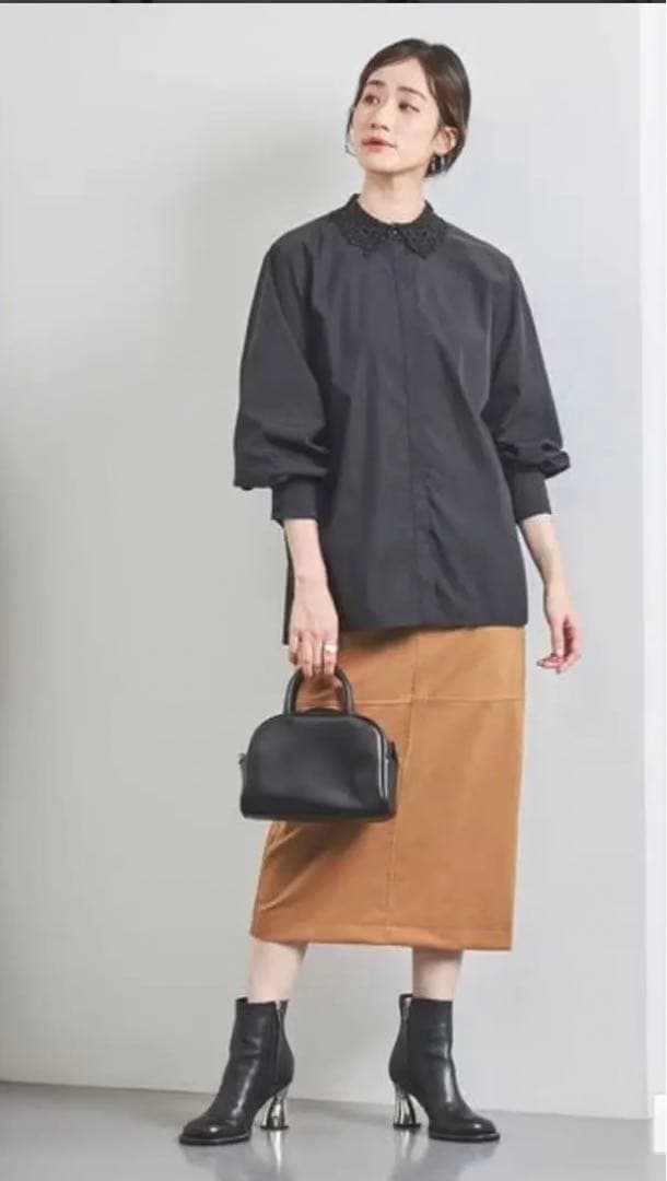 ユナイテッドアローズレースカラーブラウス黒