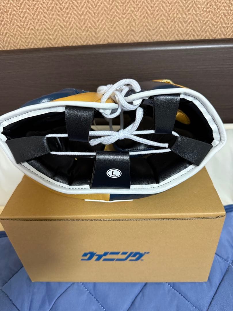 ウイニング winning ヘッドギア　ネイビー／金　Lサイズ