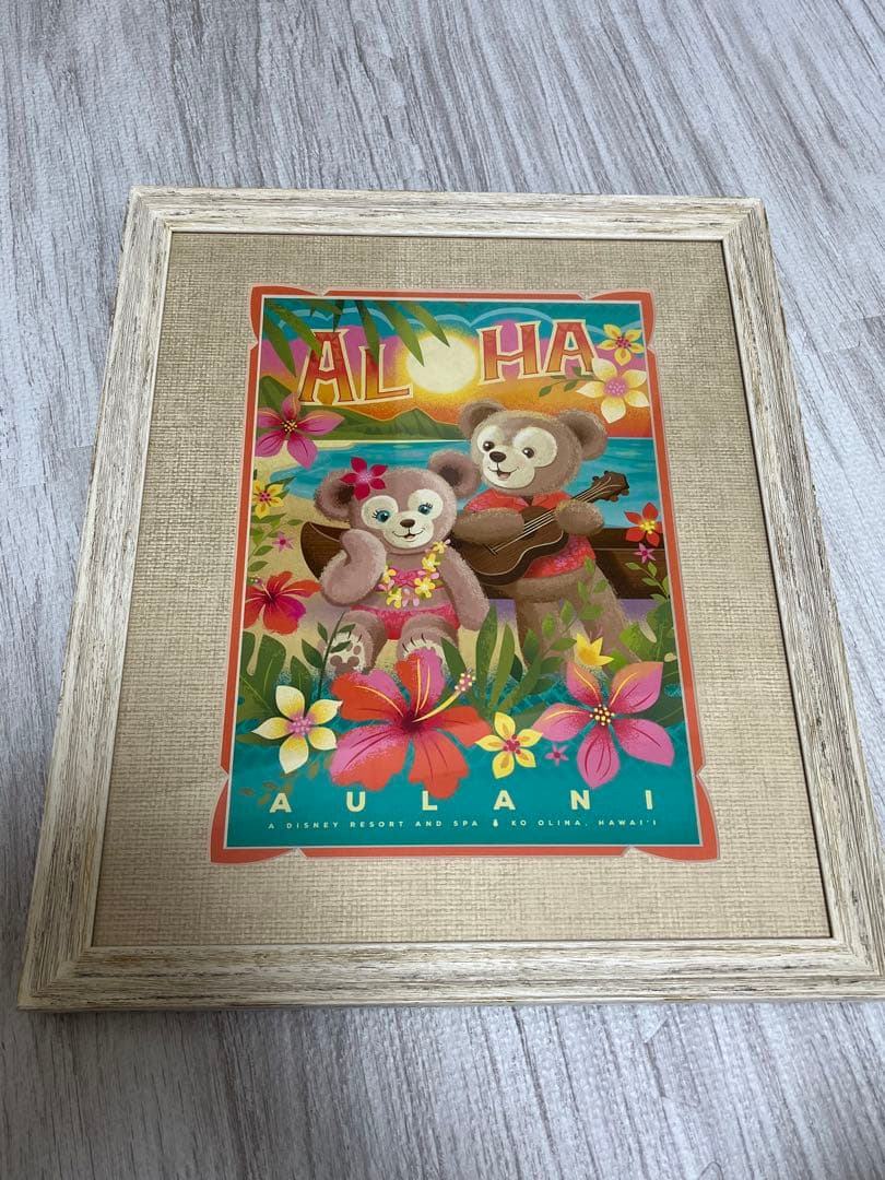 ディズニー アートピクチャー プリント　アウラニ ダッフィー＆シェリーメイ　枠有