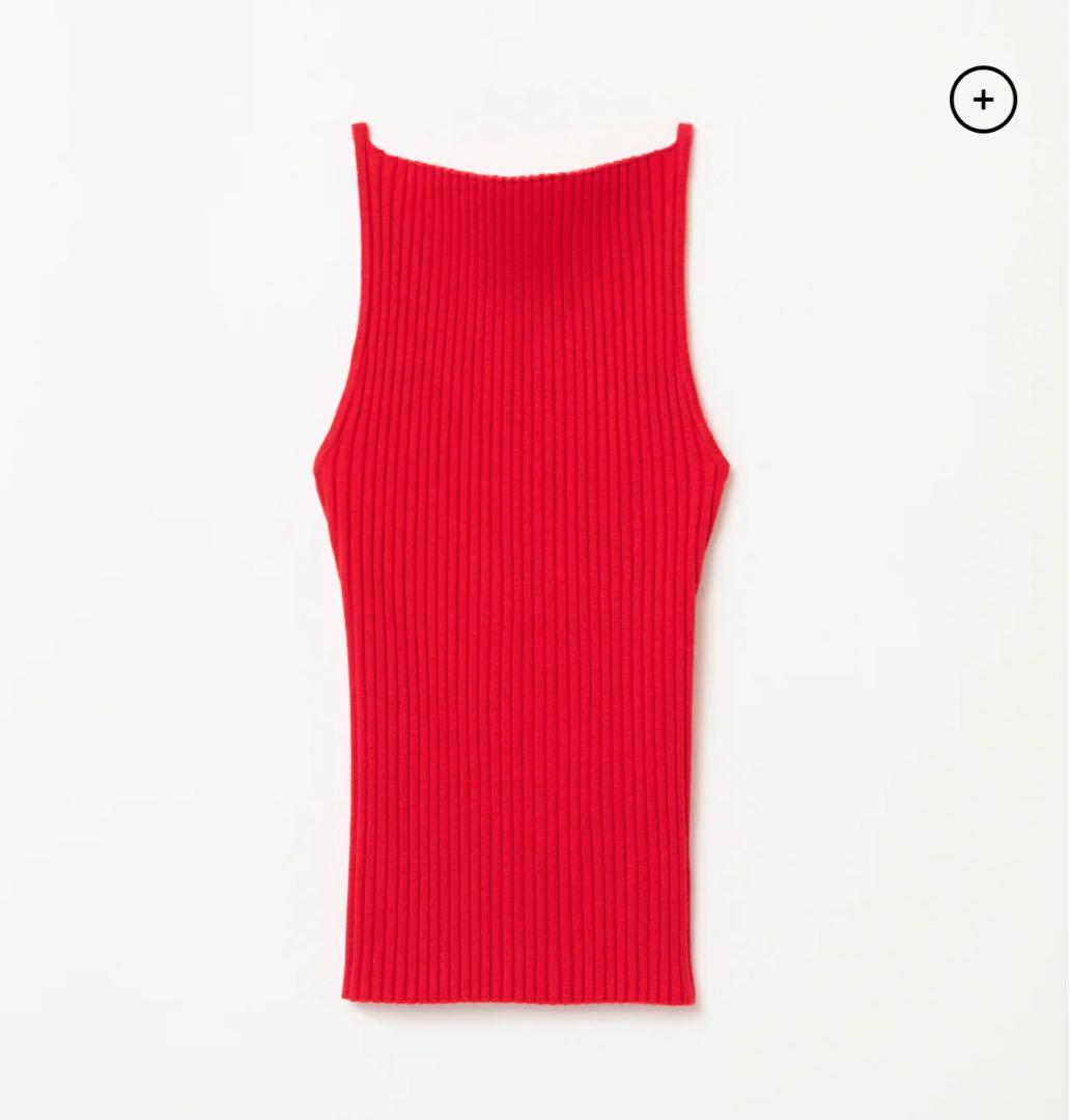 SHISHIKUI シシクイ　KNIT CAMI / RED ニットキャミ