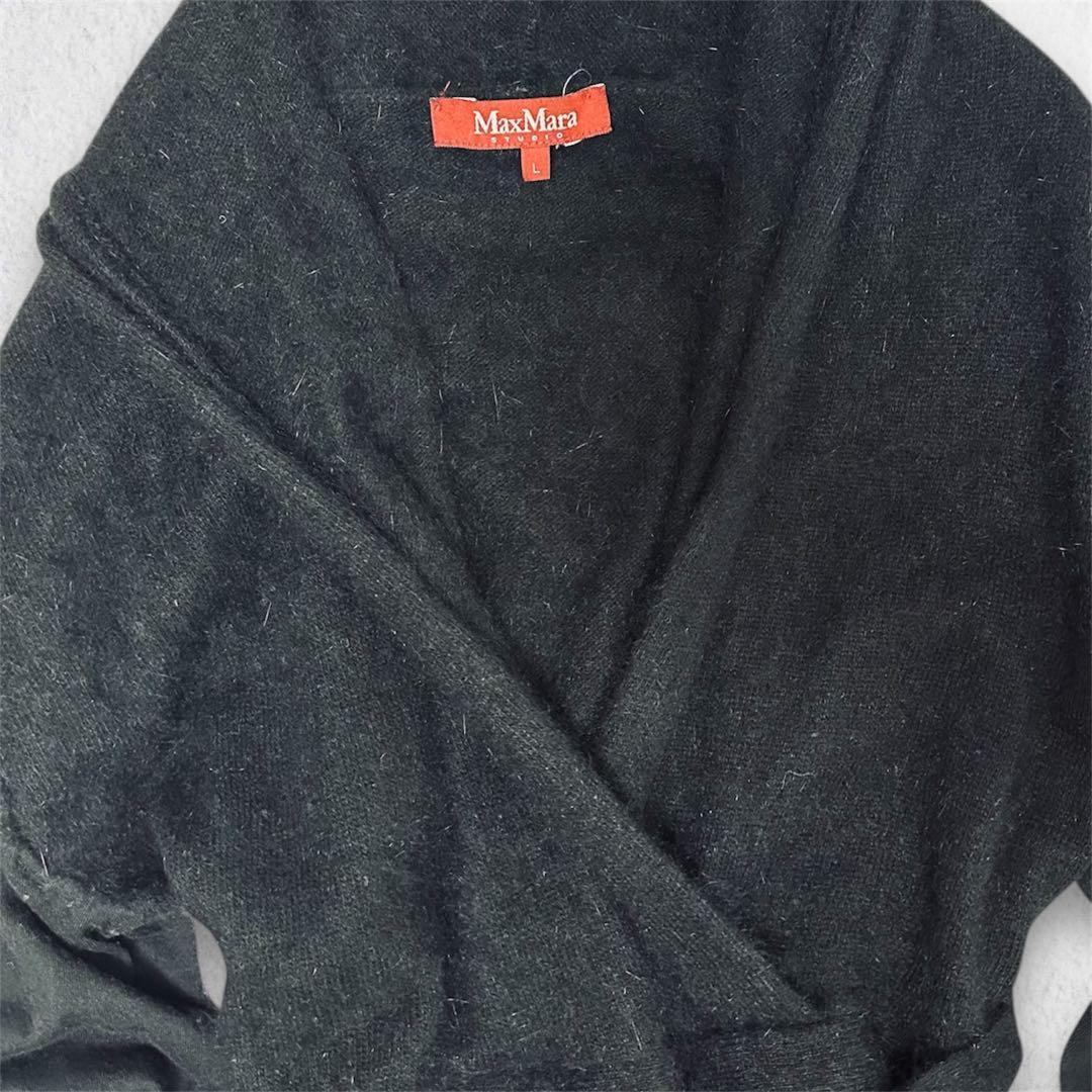 MaxMara STUDIO赤タグ アンゴラ混ドッキングワンピース黒 カシミヤ混