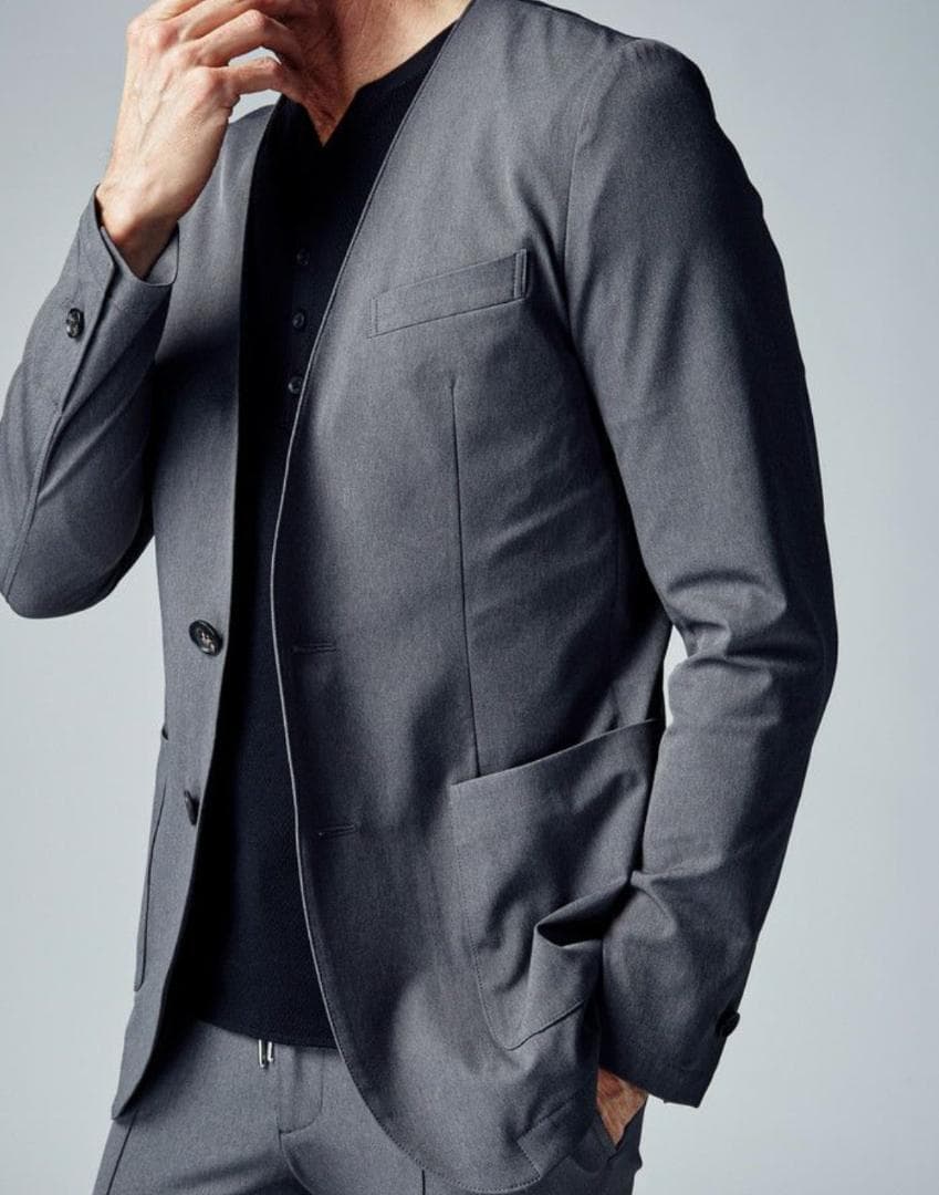 198極美品 AKM 定価8.3万 22SS ノーカラー ジャケット