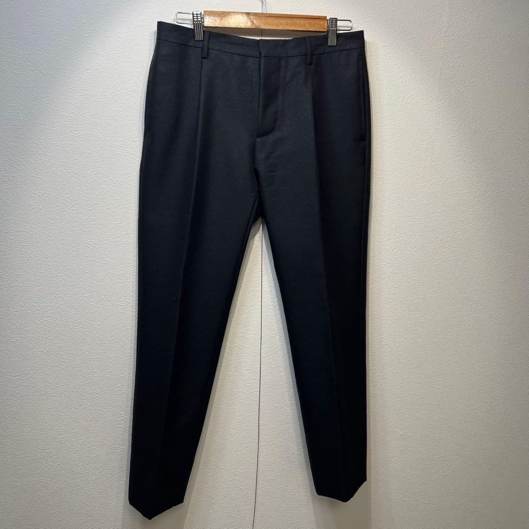 希少 美品 VALENTINO ウール モヘヤ タック スラックス パンツ 44