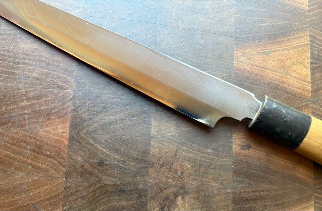 正本総本店　純日本鋼　本焼　柳刃　210mm 7寸　包丁　和包丁　研ぎ直し済