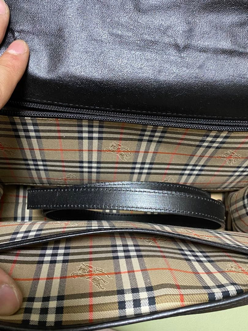 バーバリー　2way ショルダーバッグ　ビジネスバッグ　ブラック　チェック柄