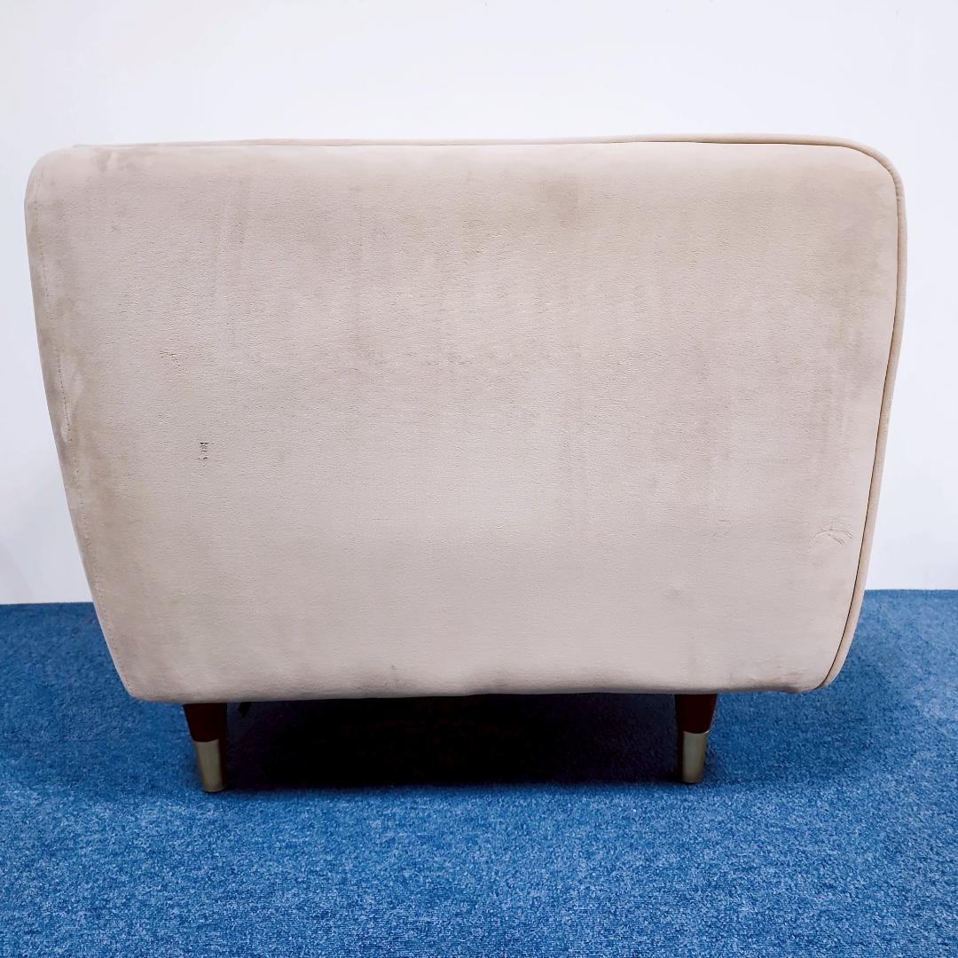 【高級】ⅬOWYA ロウヤ 1人掛けソファ ベルベット調　エレガント グレー