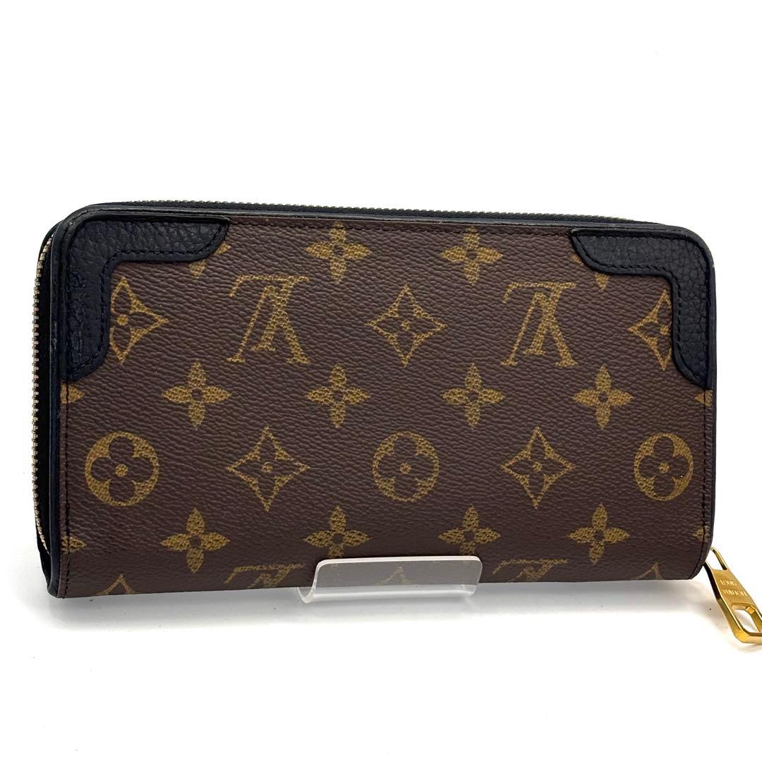 【超美品】ルイヴィトン ジッピーウォレット レティーロ モノグラム 黒 長財布