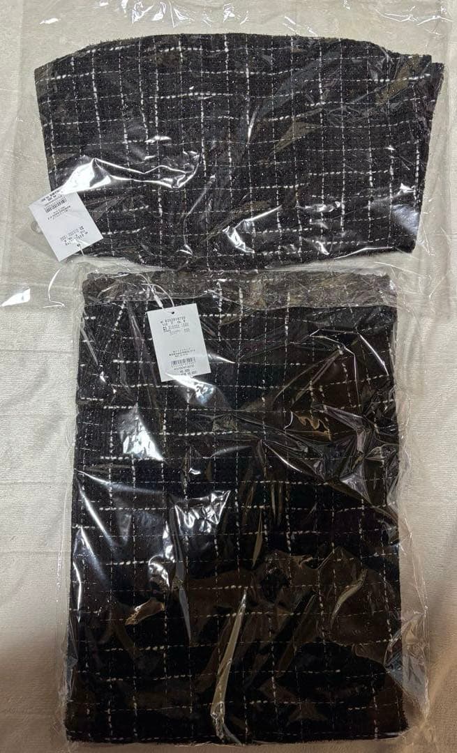 airiさん企画 ツイードビスチェ スカート セットアップ ブラック BLACK