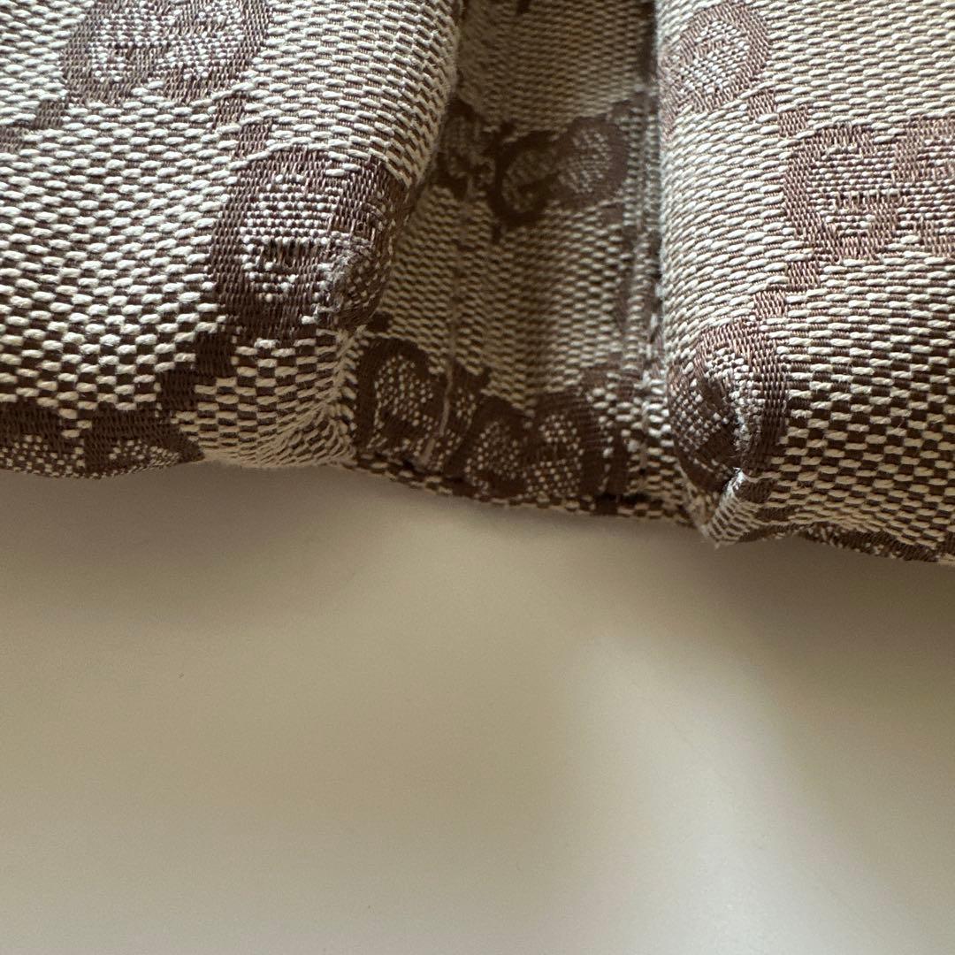 GUCCIボディバッグ GG キャンバス レザー ウエストポーチ ブラウン