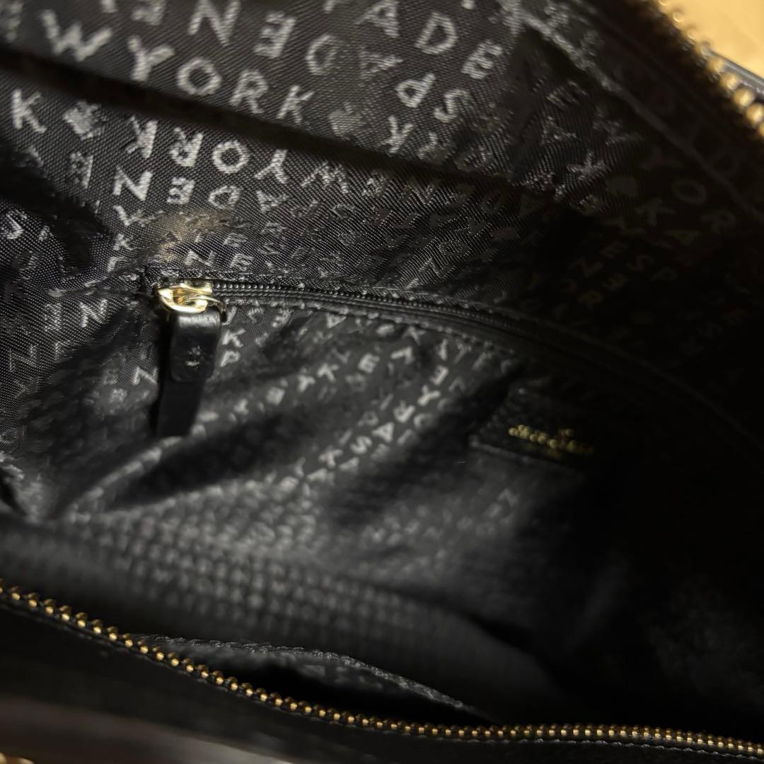 kate spade ブラック 黒　シンプル　トートバッグ　肩掛　ビジネス　就活