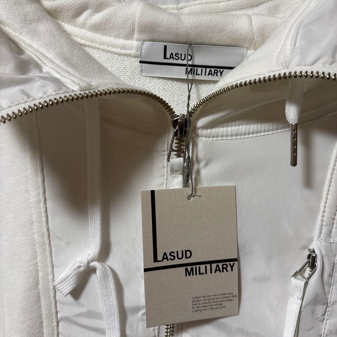 LASUD MILITARYスウェットロングワンピース　ヤマダヤ　綿　ホワイト