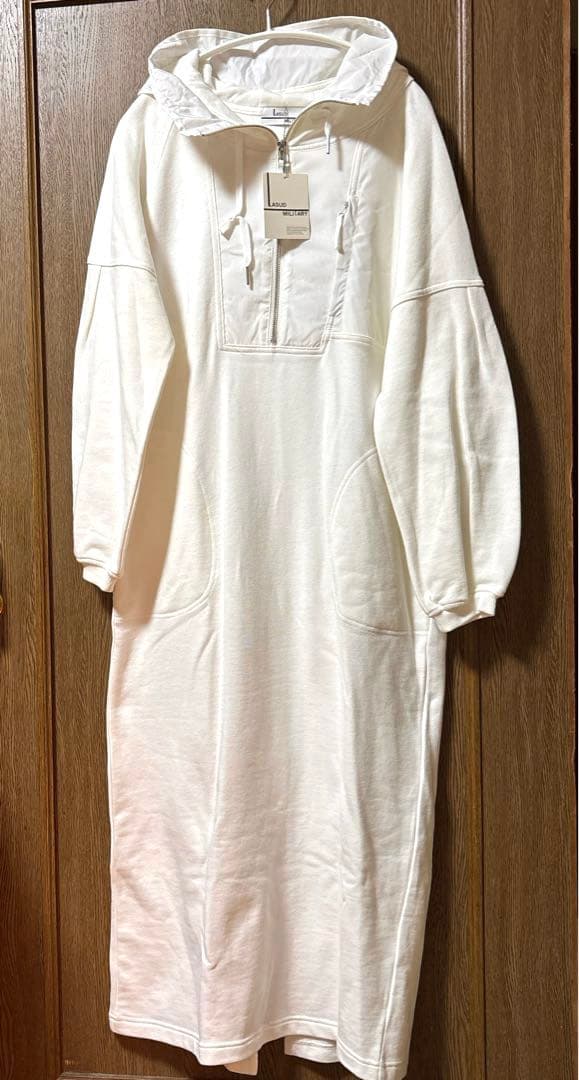 LASUD MILITARYスウェットロングワンピース　ヤマダヤ　綿　ホワイト