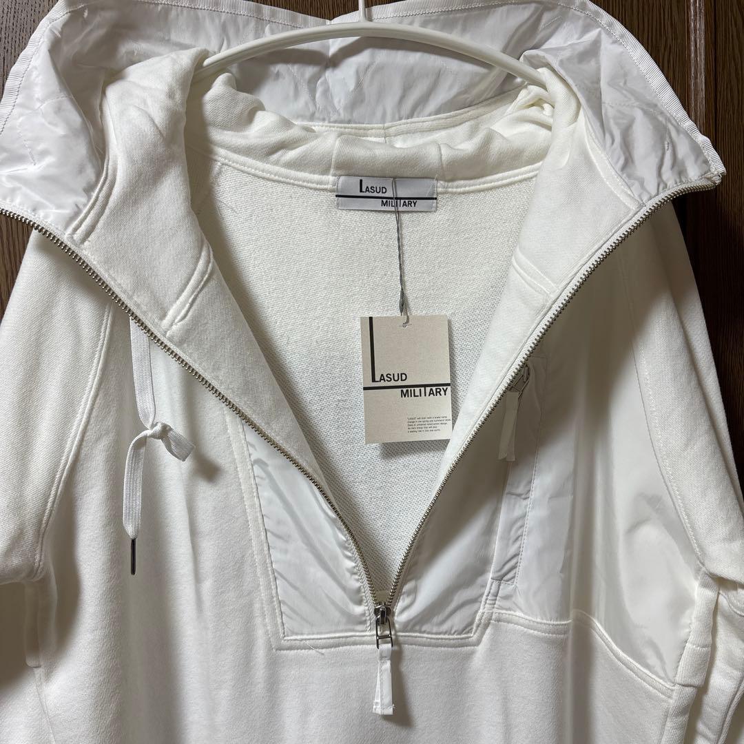 LASUD MILITARYスウェットロングワンピース　ヤマダヤ　綿　ホワイト
