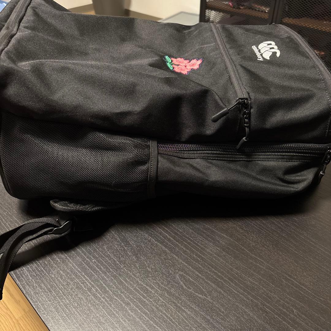 ラグビー カンタベリー バッグ 日本代表 JAPAN リュック 収納 便利 黒