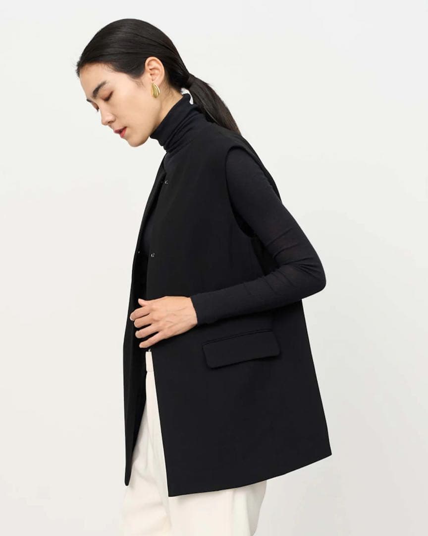 SOÉJU ソージュ クルーネック ジレ ブラック 黒 M ベスト