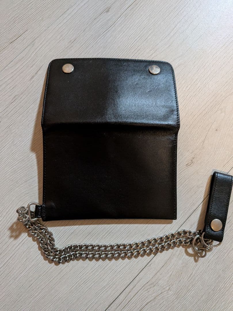 CELINE ブラック レザー カードウォレットチェーン