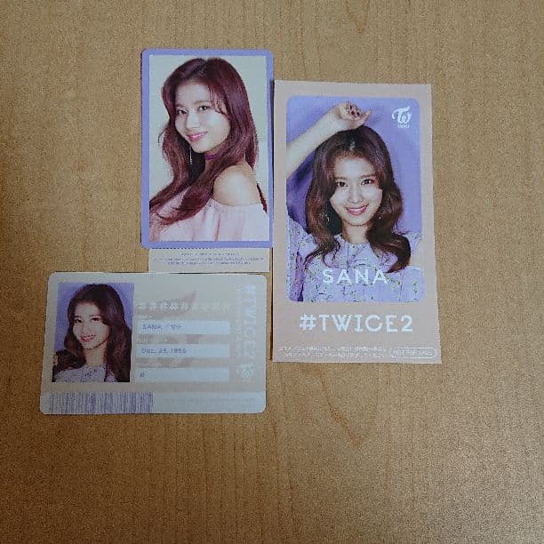 ミナハイタッチ、サナ三点(ハイタッチ券、特典ICステッカー、IDカード)