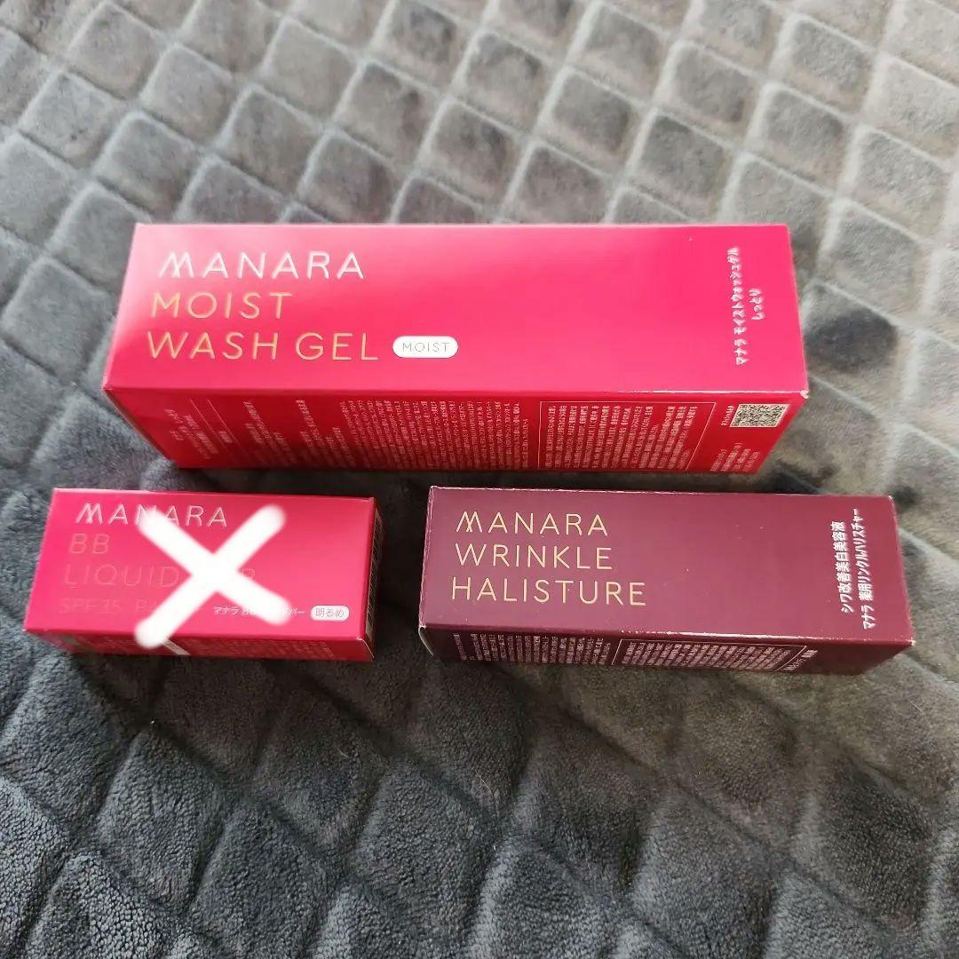 新品❗マナラ モイストウォッシュゲル、薬用リンクルハリスチャー、BBリキッドバー