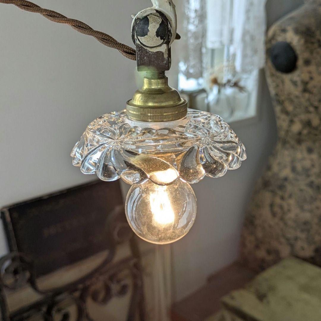 え*ち様 難あり*フランスアンティーク　オールドバカラ ミニシャンデリアシェード