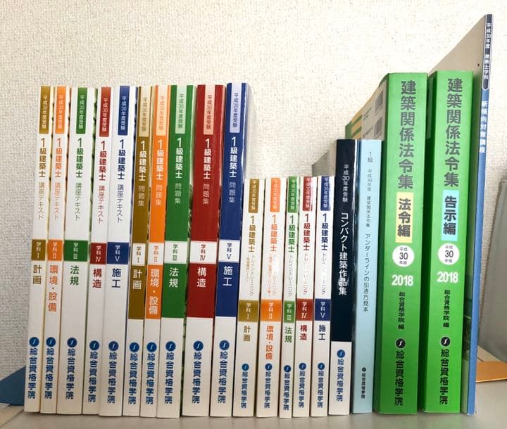 総合資格学院 一級建築士2018年度 フルセット