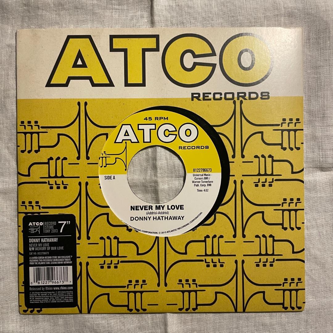 Donny Hathaway Never My Love 7インチ