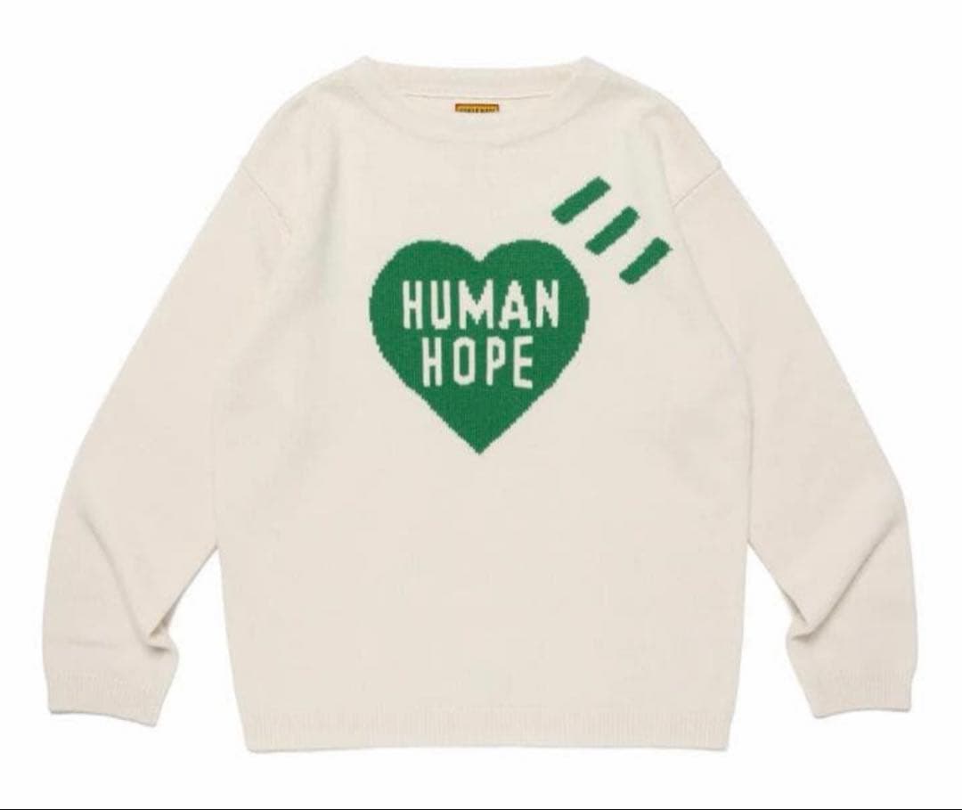 トップス HUMAN HOPE HEART KNIT SWEATER XL
