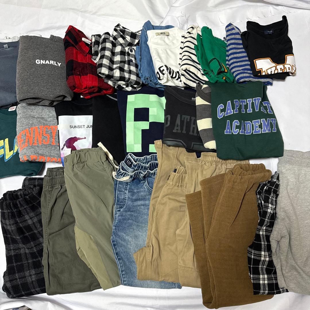 美品　140 男の子　まとめ売り　トレーナー　パーカー　ロングパンツ　2７点
