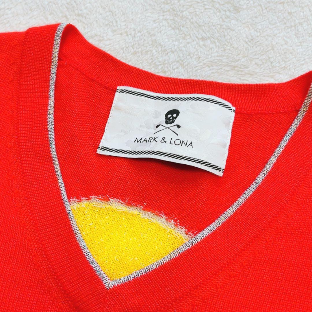 美品　マークアンドロナ　ウール　ニット　セーター　シルバー　ラインストーン　ラメ